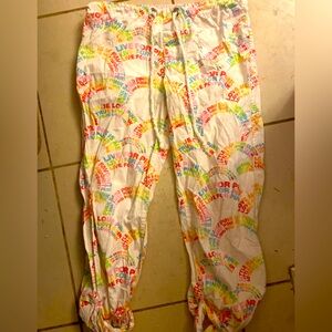 Vs Pink vintage rainbow Logo Pajama PJS sleep pants Women’s Size Medium